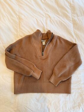 Duluth Trading Co Women’s Zip Mock Neck Sweater - Brown